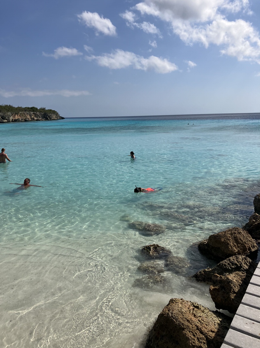 Auf Curaçao könnt Ihr auch schon in ganz seichten Gewässern ganz wunderbar schnorcheln, wie hier an der Playa Porto Mari (Foto: Vanessa Bujak)