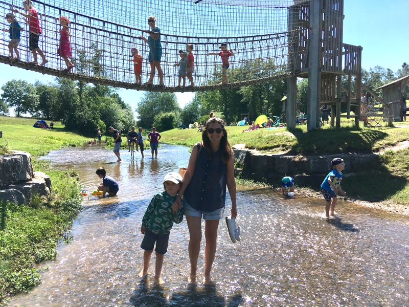 Urlaub mit Kindern im Fränkischen Seenland:Unsere Autorin Nadine mit ihrem Sohn