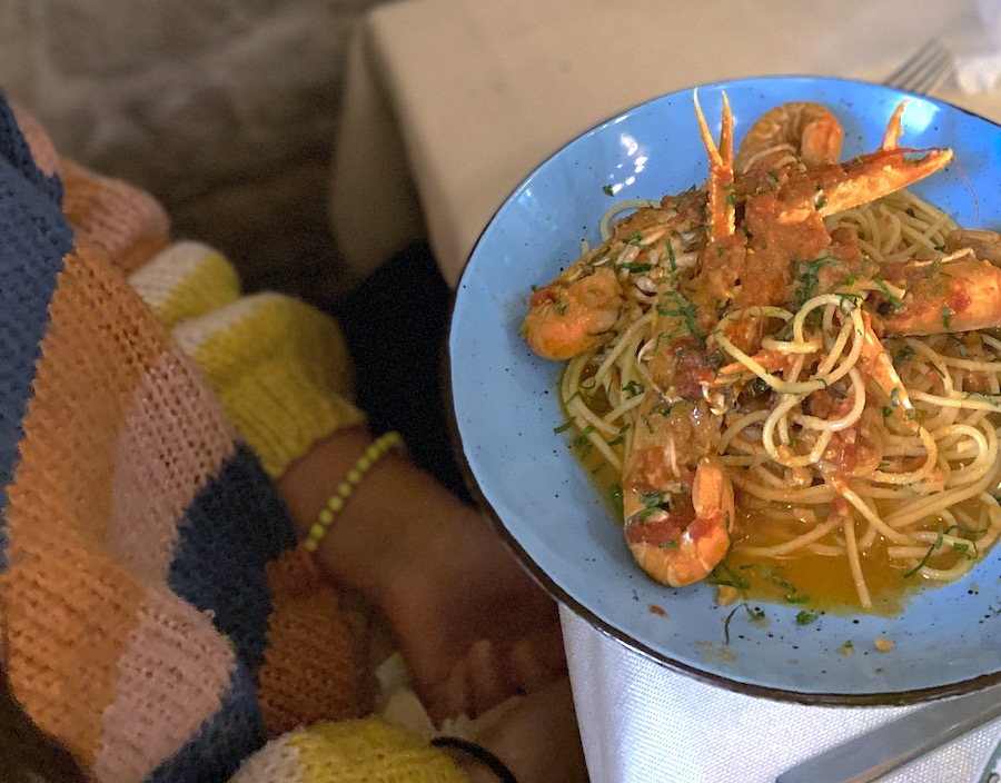 Spaghetti mit Garnelen in Pula... hmmmm! (Foto: Sonja Alefi)
