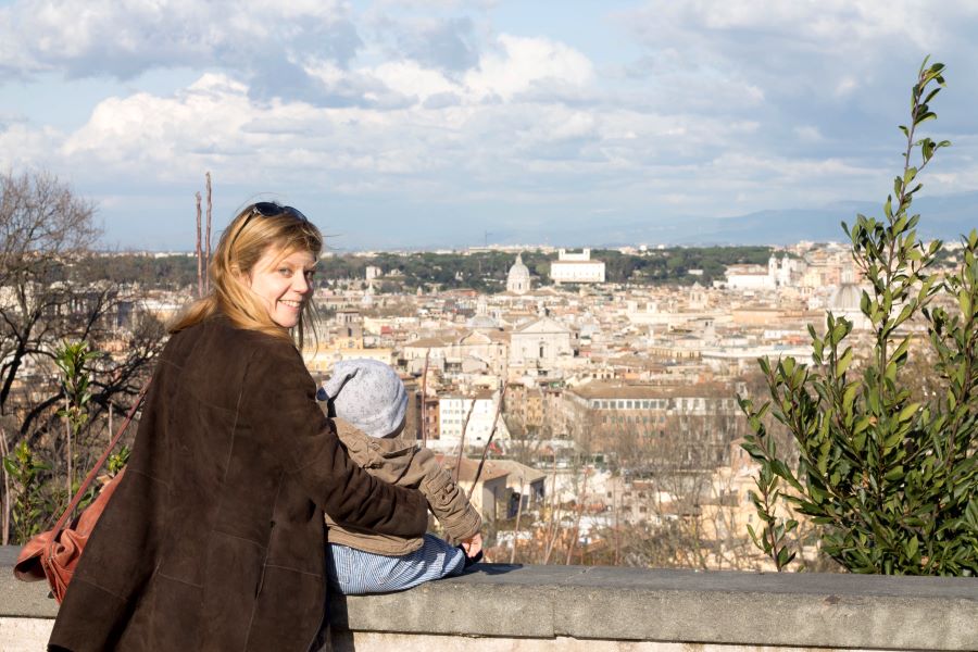 Vanessas Blick auf Rom vom Gianicolo in Trastevere